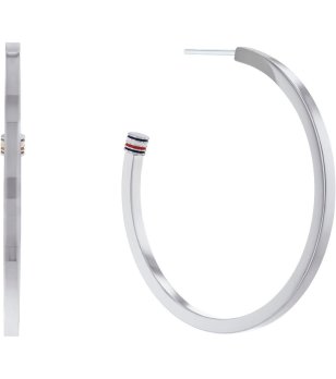 Сребристи обеци тип халки снимка