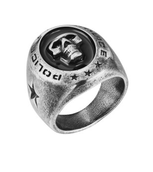 Мъжки сребрист пръстен с череп снимка