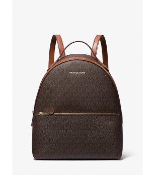 Дамска кафява раница с цип снимка