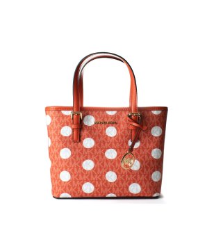 Дамска чанта в цвят керемида на точки снимка