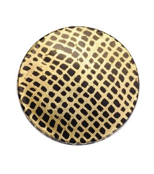 Унисекс медальон в черно и златисто с кръгла форма снимка