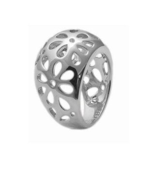 Дамски сребрист пръстен с орнаменти снимка