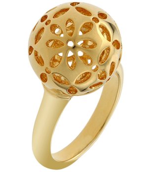 Ажурен златист пръстен с орнаменти снимка