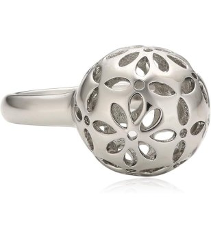 Дамски сребрист пръстен с ажурен дизайн снимка