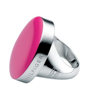 Дамски сребрист пръстен с розов акцент снимка