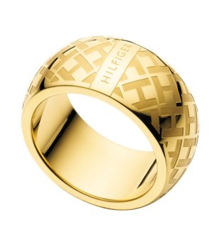 Широк златист пръстен с гравюри снимка