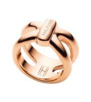 Дамски розовозлатист пръстен с декорация снимка