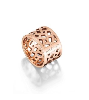 Широк ажурен пръстен в розовозлатисто снимка