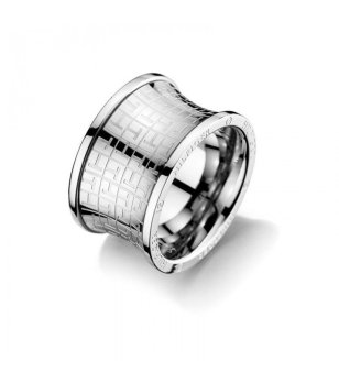 Широк дамски пръстен в сребристо снимка