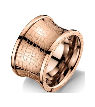 Дамски розовозлатист пръстен с гравюри снимка