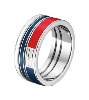 Дамски сребрист пръстен с ивици снимка