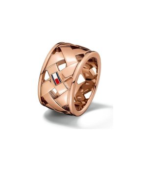 Дамски пръстен в розовозлатисто с декорация снимка