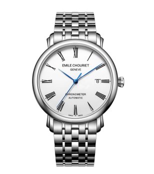 Аналогов механичен часовник в сребристо снимка