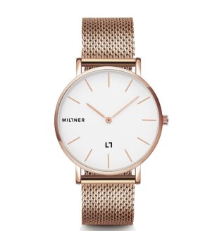 Аналогов дамски часовник в златисто с бял циферблат снимка