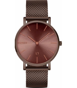 Дамски аналогов часовник в кафяво снимка