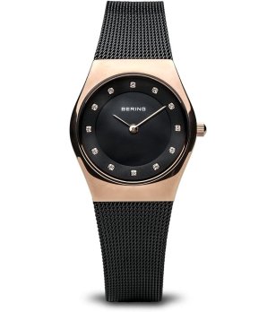 Дамски кварцов часовник в черно и златисто снимка