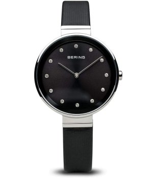 Дамски кварцов часовник в черно и сребристо снимка