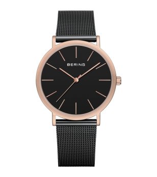 Кварцов аналогов часовник в черно и розовозлатист  снимка