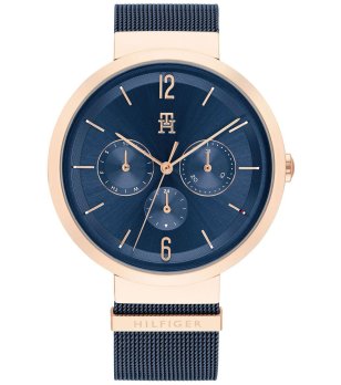 Дамски кварцов часовник в синьо и златисто снимка