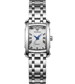 Дамски сребрист часовник с правоъгълен циферблат снимка