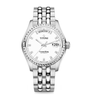 Аналогов автоматичен мъжки часовник в сребристо  снимка