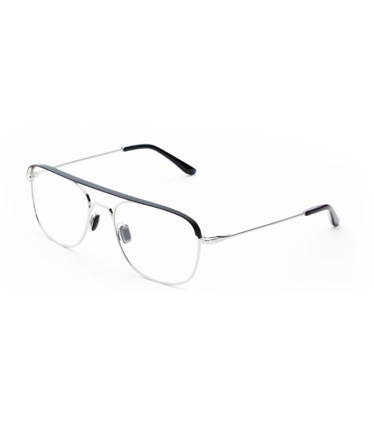 Мъжки сребристи рамки за очила с черен детайл снимка