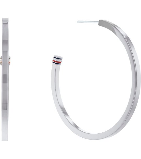 Сребристи обеци тип халки снимка