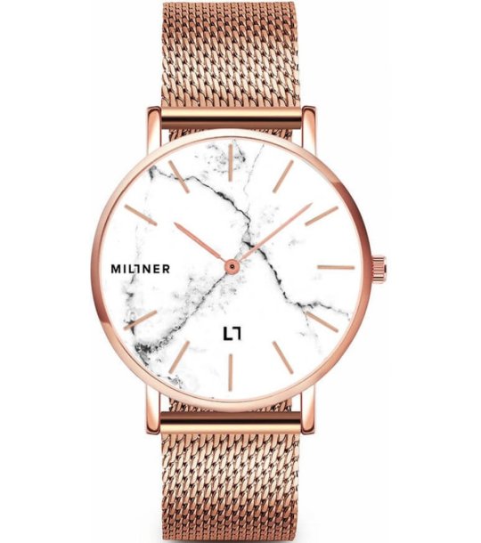 Аналогов розовозлатист унисекс часовник снимка