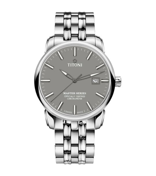 Механичен сребрист мъжки часовник с хронограф снимка