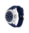 Мъжки кварцов часовник в тъмносиньо и сребристо-1 снимка