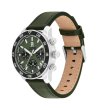 Мъжки часовник хронограф в зелено и сребристо-1 снимка