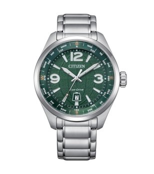 Аналогов часовник в сребристо и зелено Eco Drive снимка