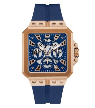 Мъжки часовник  в синьо и розовозлатисто Leo снимка