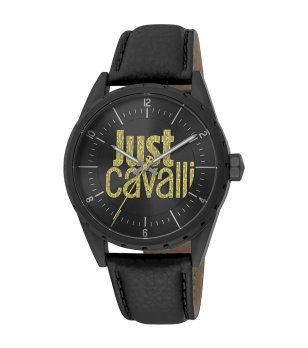 Мъжки черен аналогов часовник с лого снимка