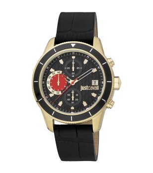 Мъжки аналогов часовник в черно и златисто снимка