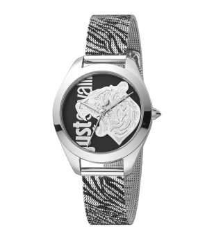 Дамски сребрист часовник с гравюра тигър снимка