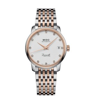 Дамски автоматичен часовник в с розовозлатисто и сребристо снимка