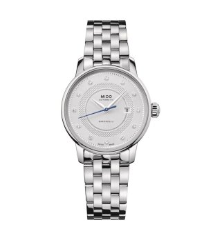 Автоматичен сребрист дамски часовник снимка