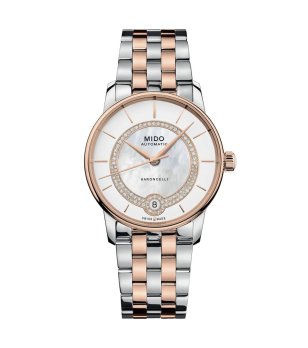 Дамски автоматичен часовник в сребристо и розовозлатисто снимка