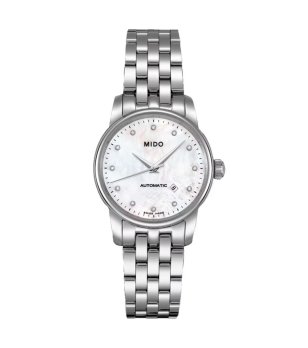 Автоматичен дамски сребрист часовник снимка