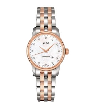 Дамски автоматичен часовник в сребристо и розовозлатисто снимка