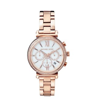 Дамски розовозлатист часовник с хронограф снимка