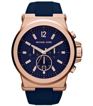 Мъжки часовник хронограф в тъмносиньо и розовозлатисто  снимка