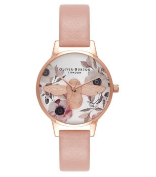 Аналогов часовник в розовозлатисто с пчела снимка