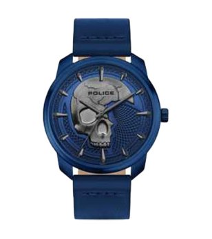 Мъжки тъмносин часовник с череп снимка