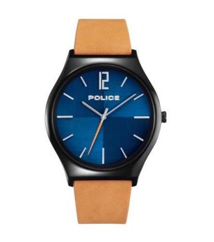 Аналогов часовник с кафява кожена каишка снимка