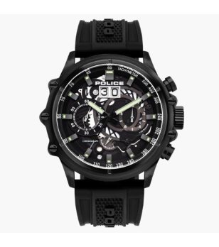 Аналогов черен мъжки часовник хронограф  снимка