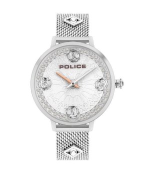 Аналогов дамски сребрист часовник с камъни снимка