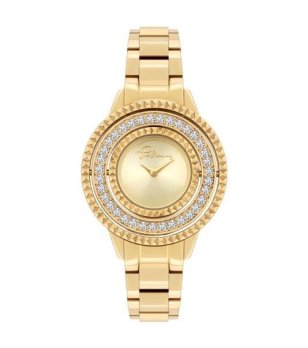 Дамски златист часовник с кристали снимка