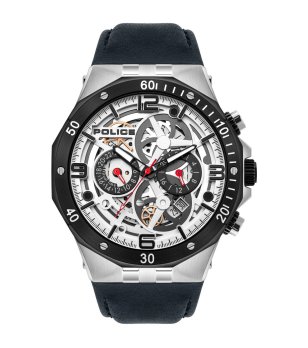 Мъжки аналогов часовник в черно и ребристо снимка